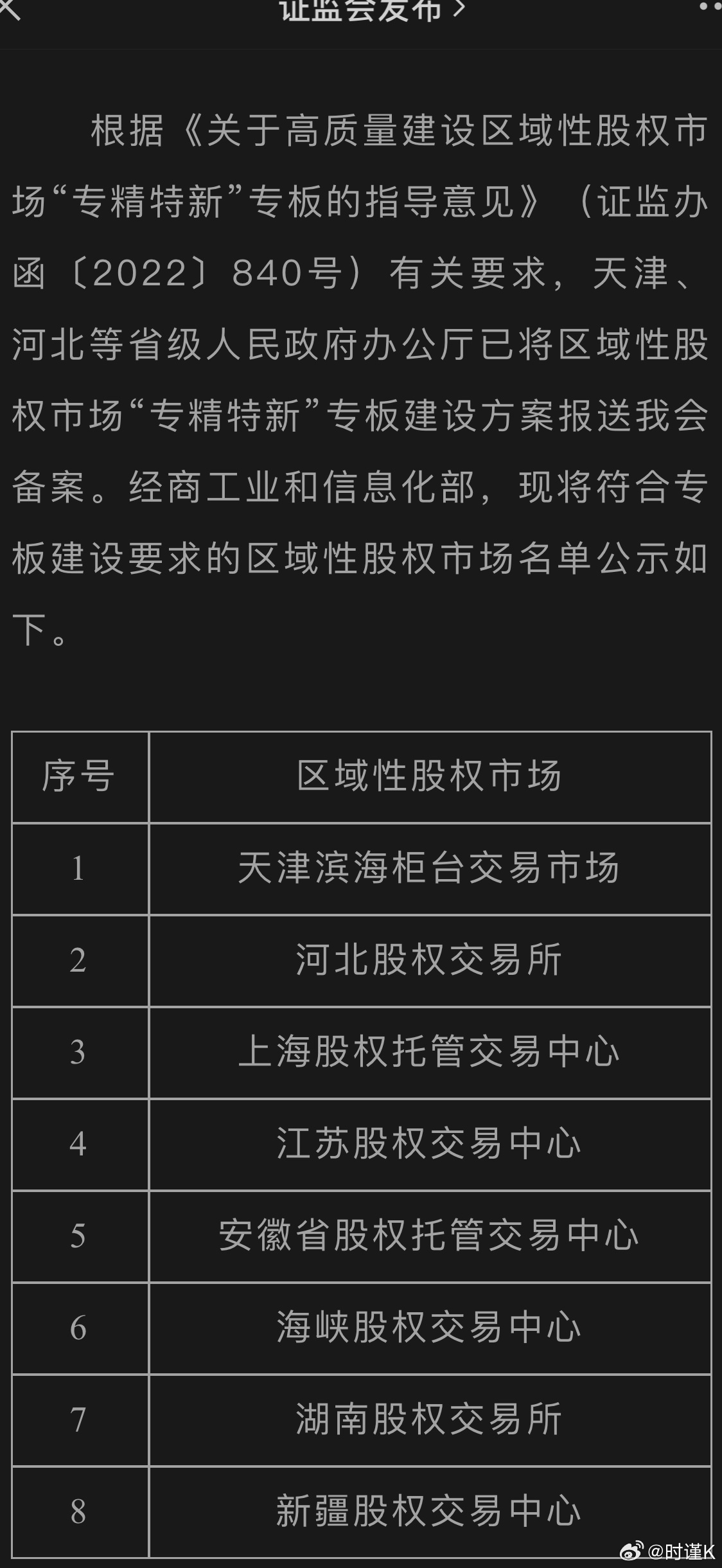 工信部：将联合证监会推出第三批区域性股权市场“专精特新”专板